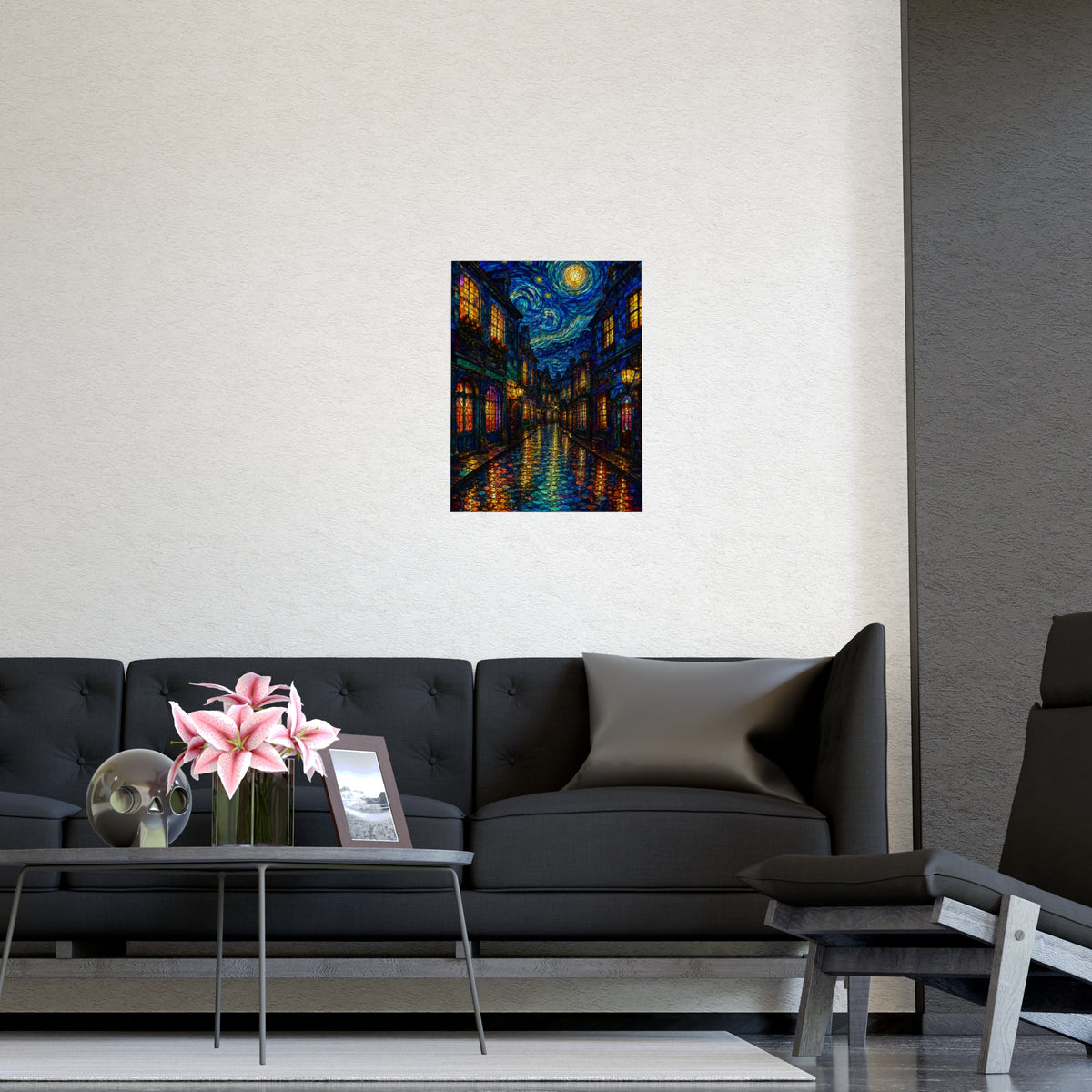 Wet Street — wet street, shown framed on a wall