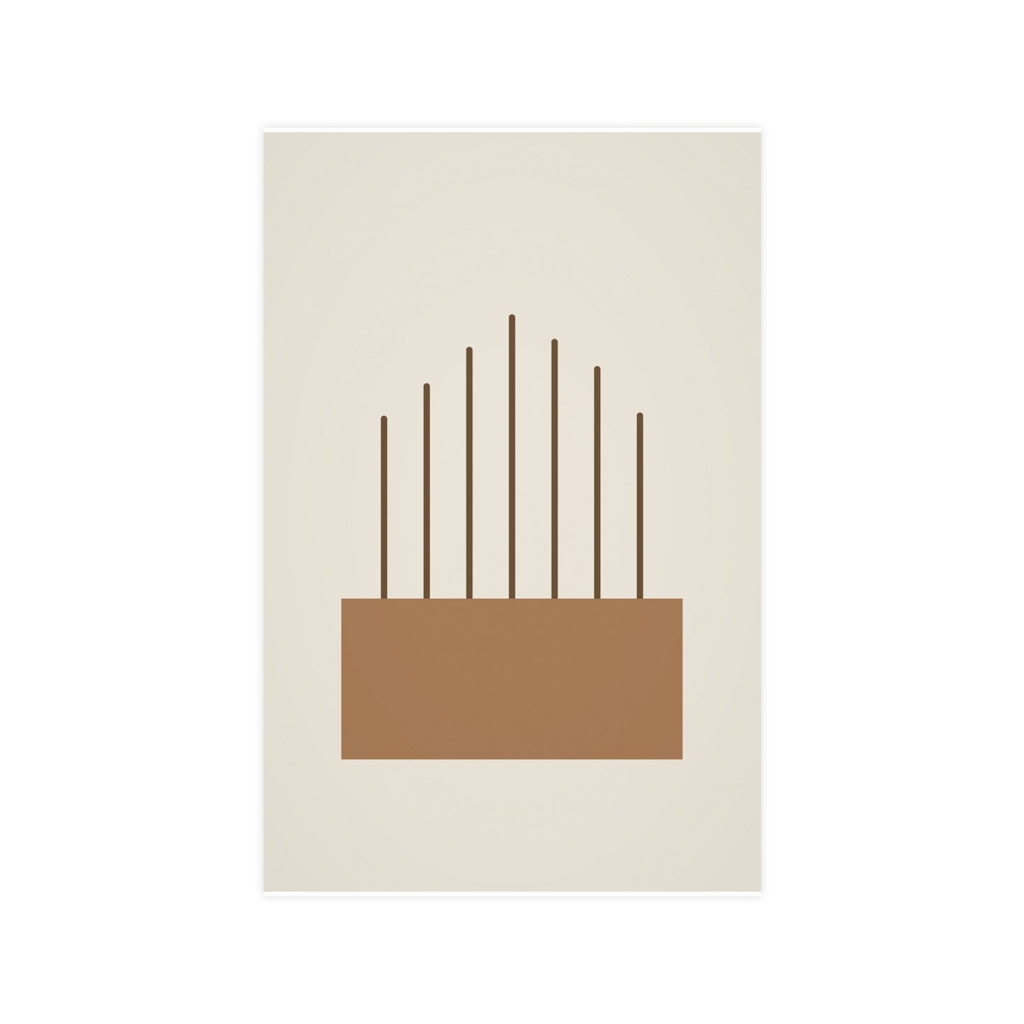 Warm Earth Lines Boho Wall Art | Living Room Print