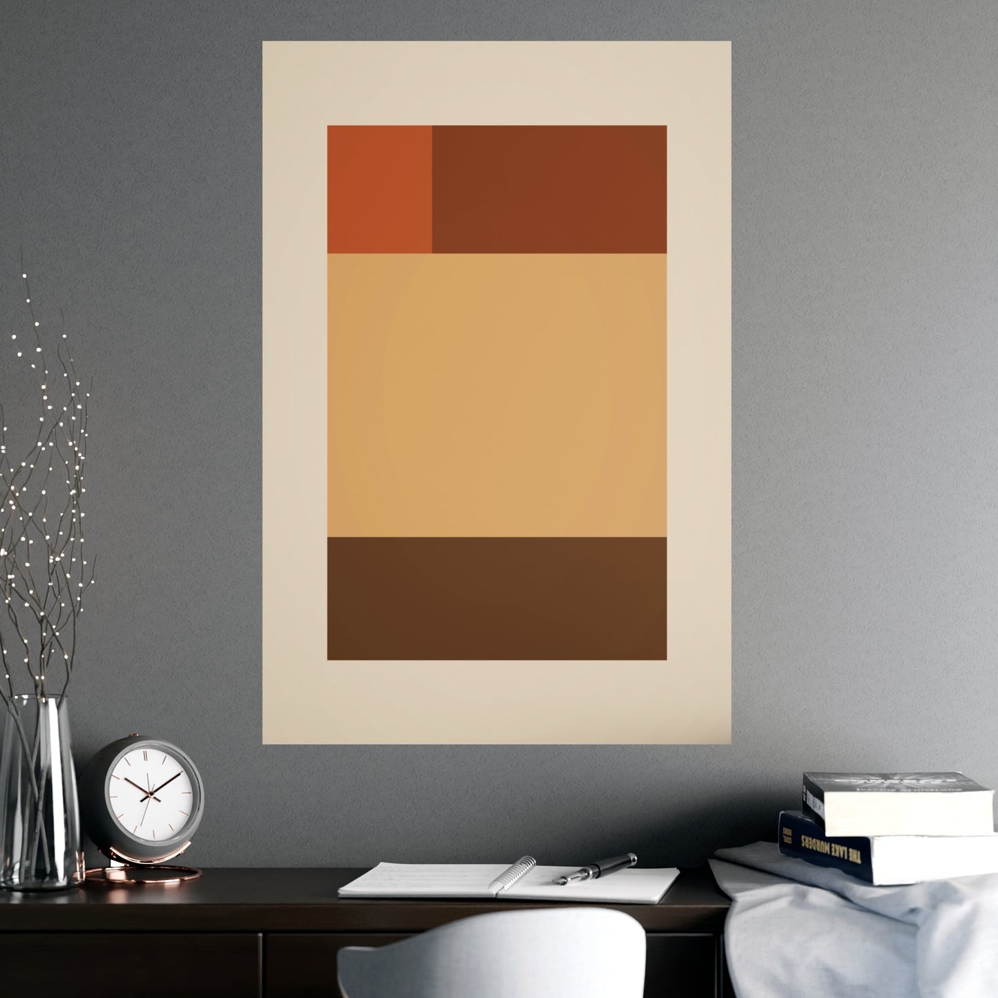Muted 70s Blocks Retro Wall Art | Living Room Print