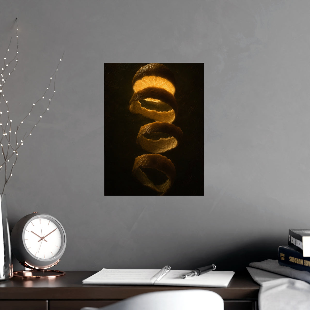Lemon, Backlit — lemon, backlit, shown framed on a wall