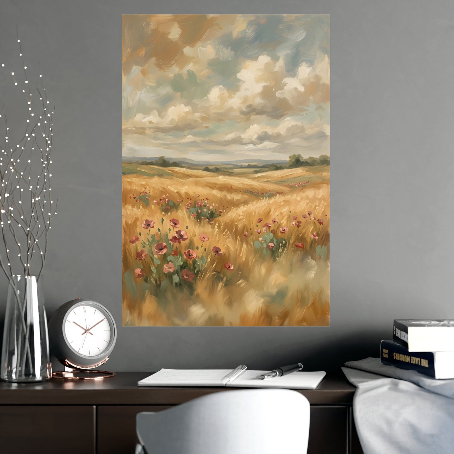 Coquelicots dans les blés | Affiche Murale Romantique | Peinture