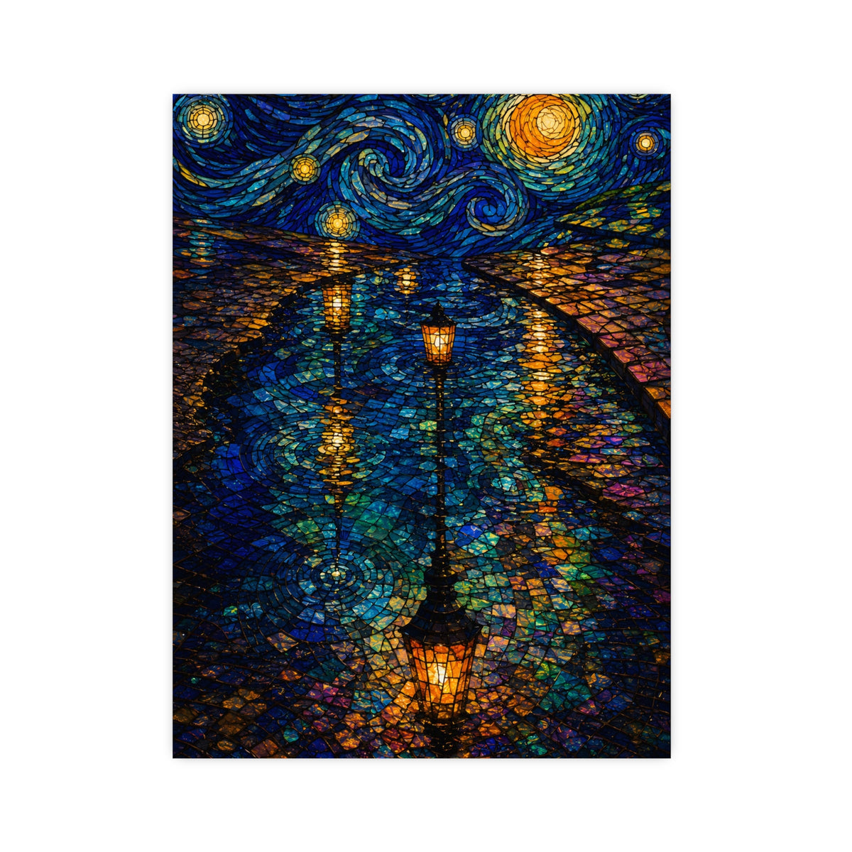 Lamps in a Puddle — lamps in a puddle, 12x16 in print