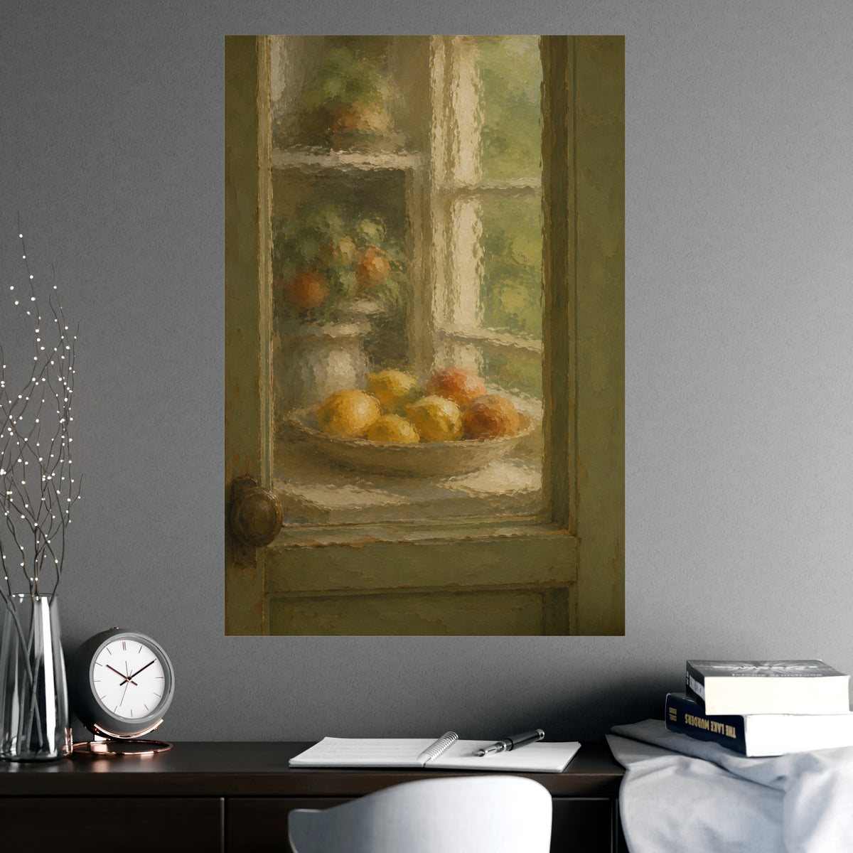Through the Wavy Glass — through the wavy glass, shown framed on a wall