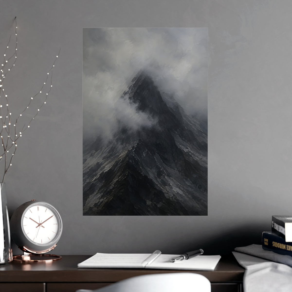 Peak in Cloud — peak in cloud, shown framed on a wall