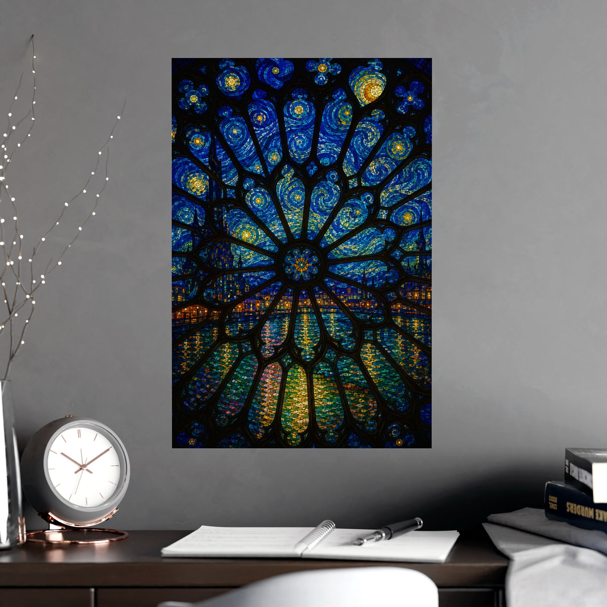 Rose Window — rose window, shown framed on a wall