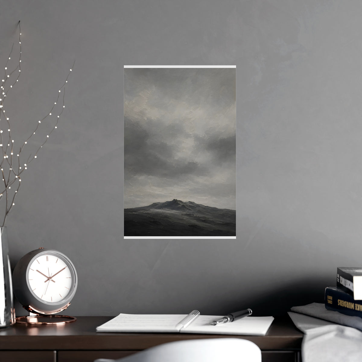Distant Ridge — distant ridge, shown framed on a wall