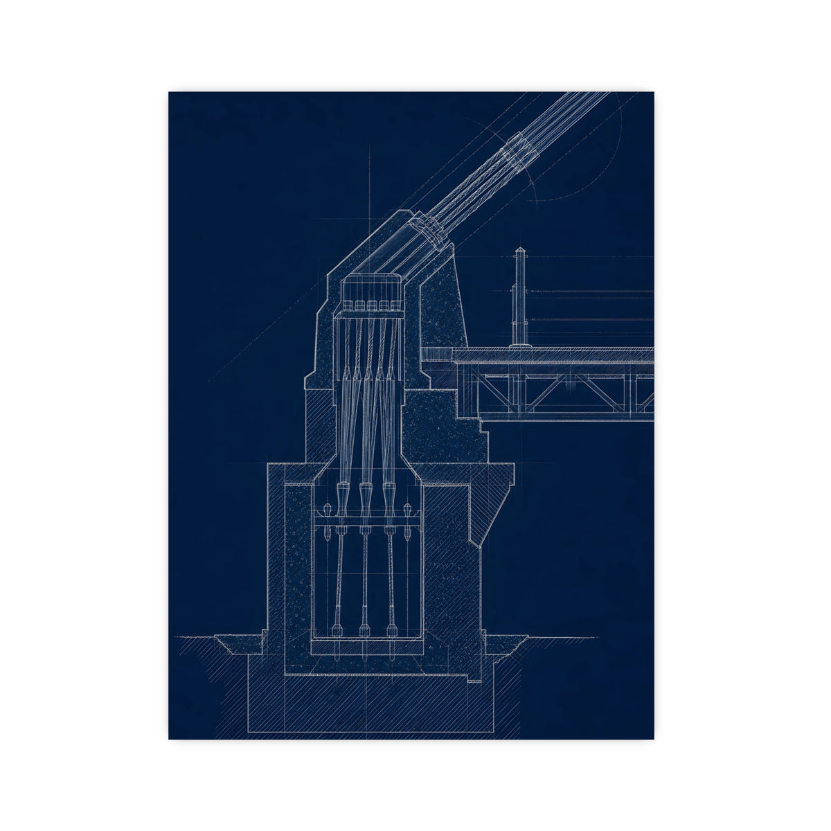 Cable Anchorage — cable anchorage, 12x16 in print