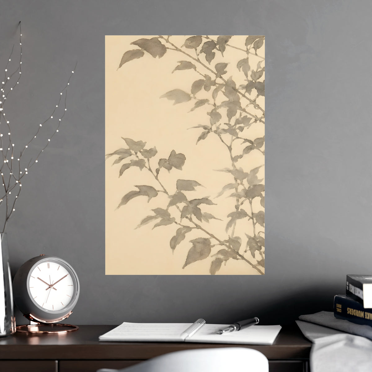 Leaf Shadow — leaf shadow, shown framed on a wall