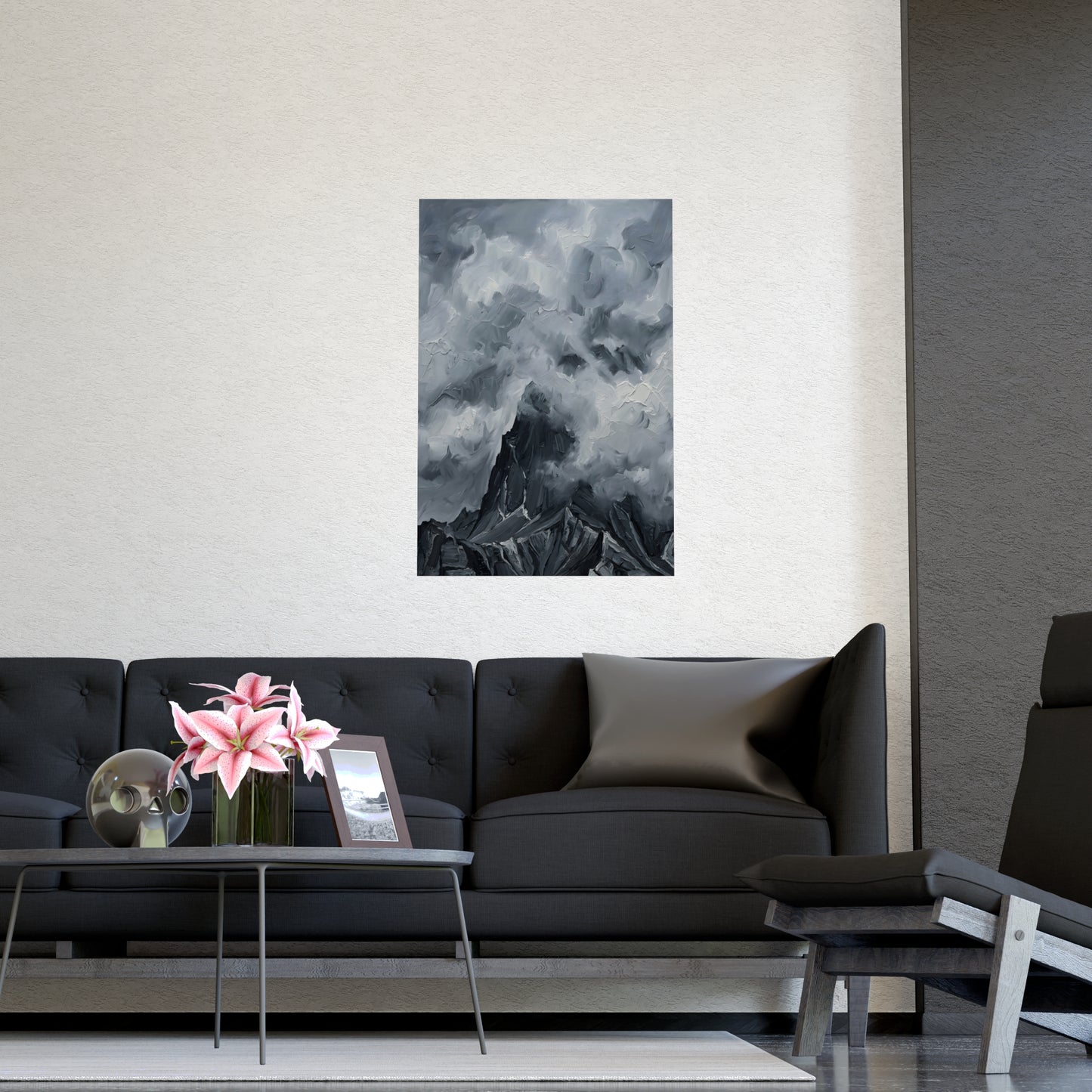Gipfel in Wolken | Landschaftsdruck | Berg Kunstdruck
