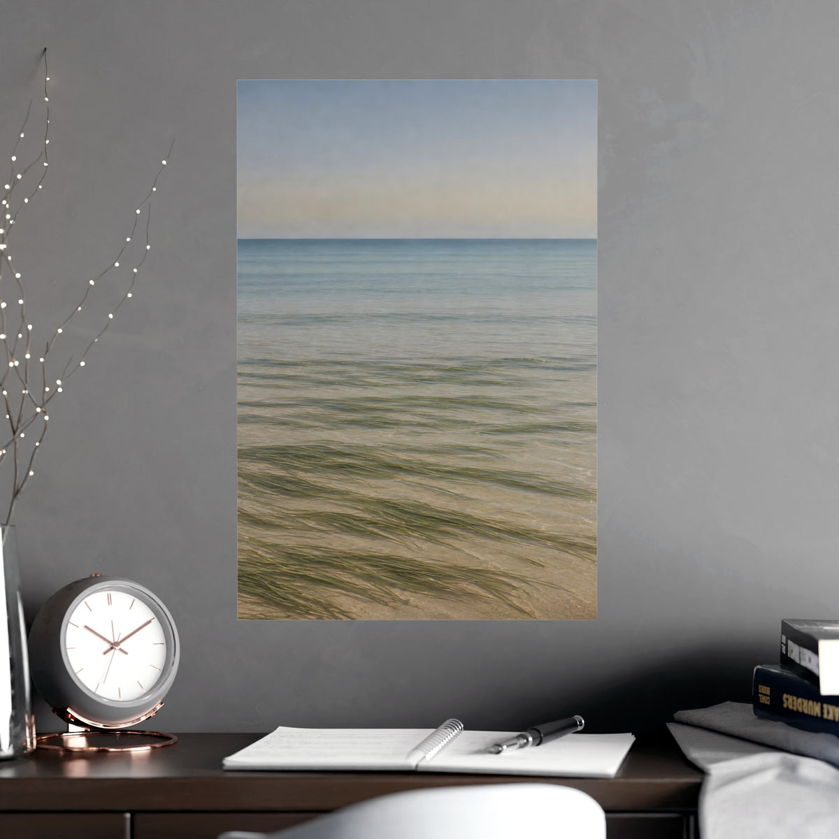 Combed by the Tide — combed by the tide, shown framed on a wall