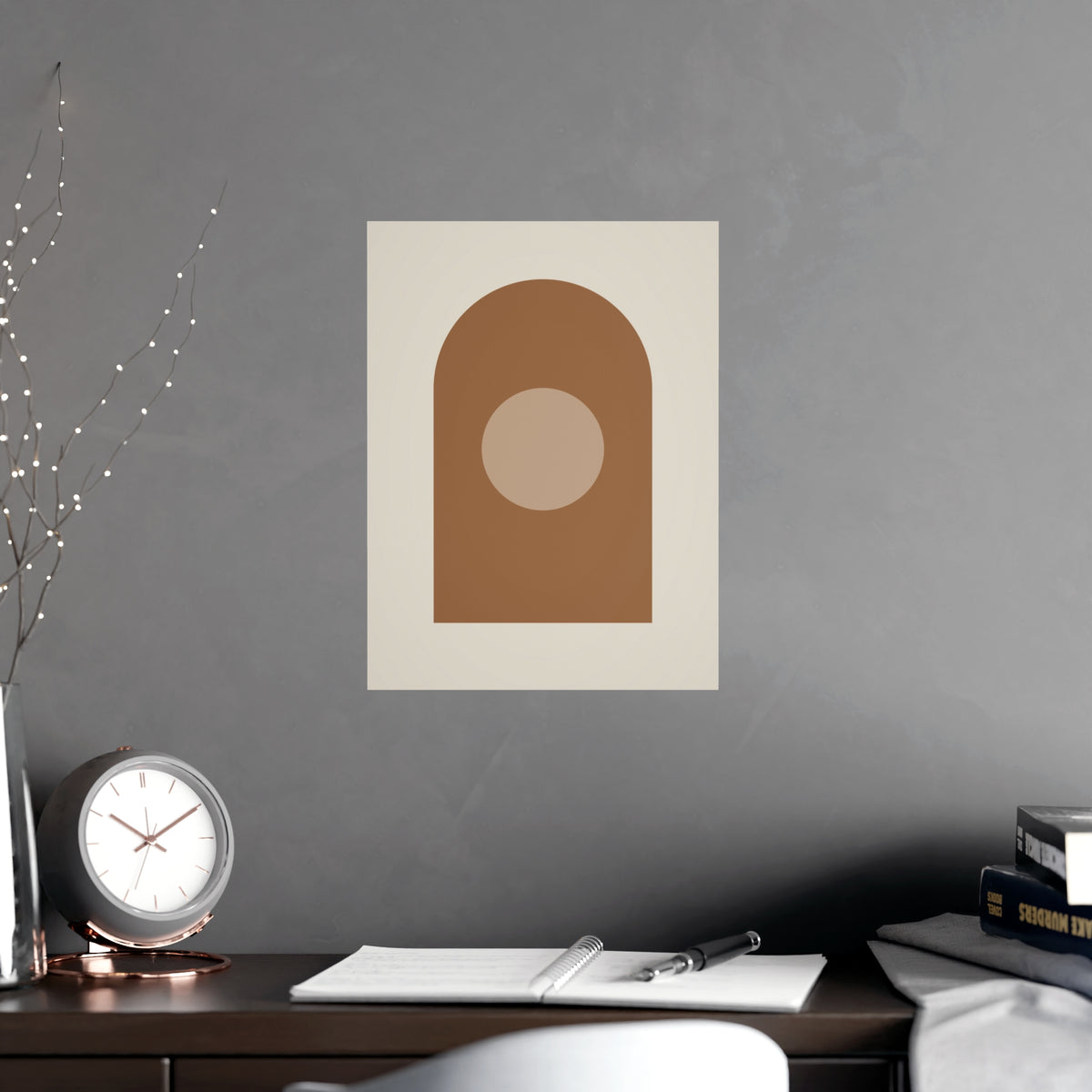 Warm Earth Arch Boho Wall Art — arch in a warm earth palette, shown framed on a wall