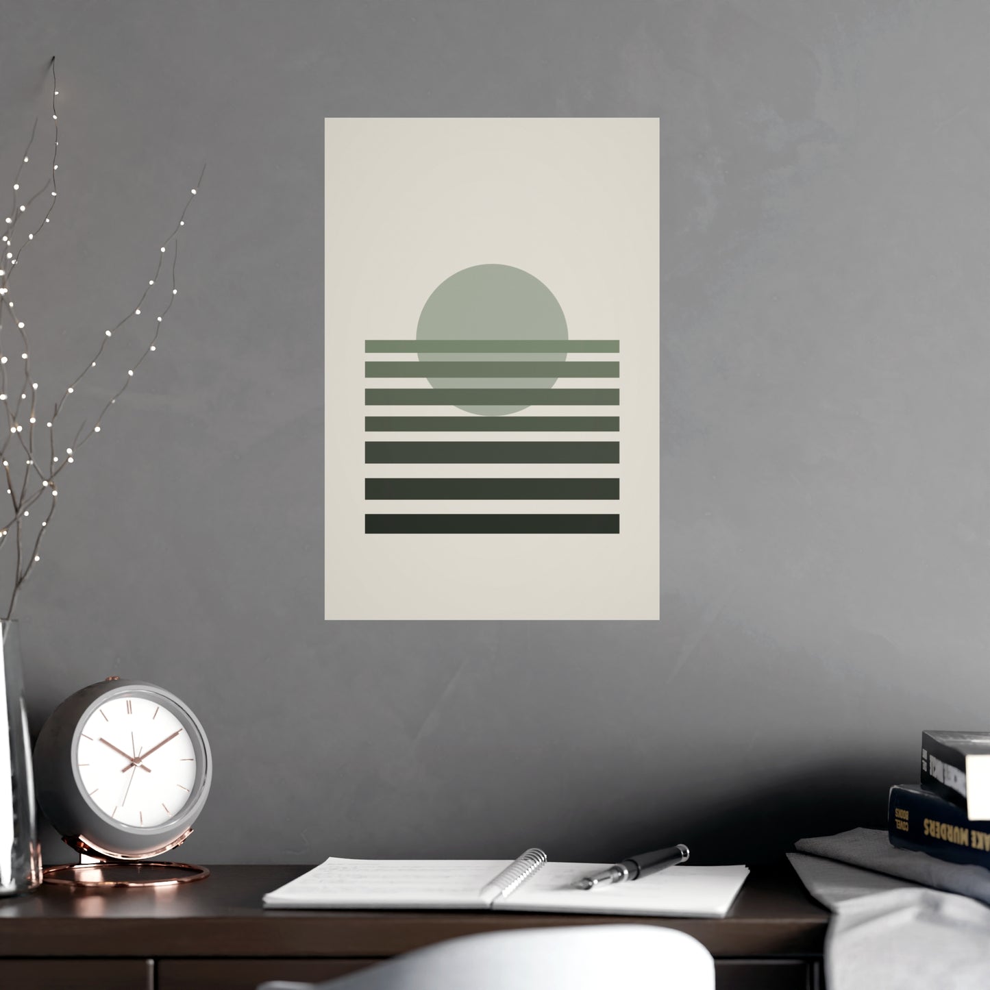 Sage Neutral Sunset Boho Wall Art | Living Room Print