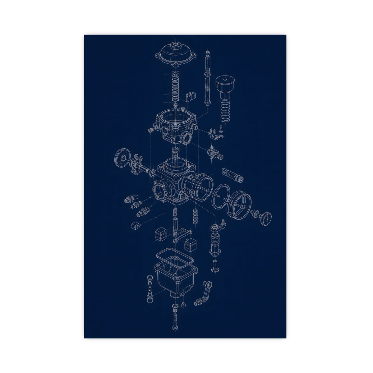 Carburettor, Exploded — carburettor, exploded, 16x24 in print