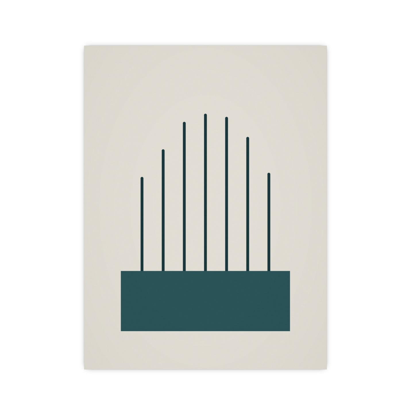 Deep Teal Lines Wall Art | Bedroom Print