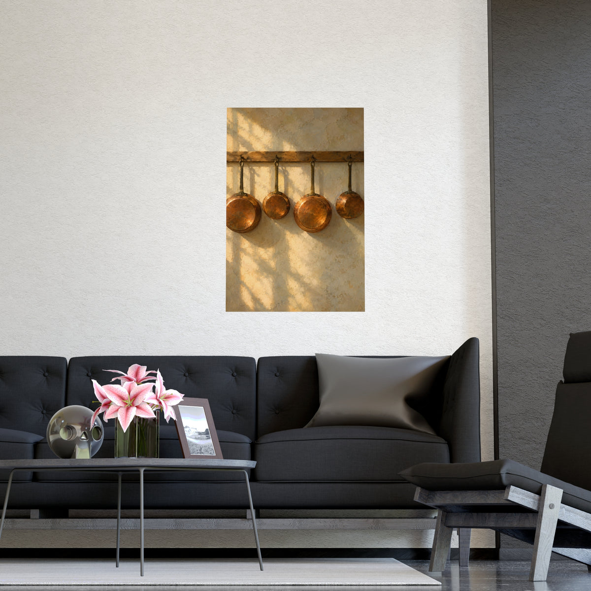 Copper on the Wall — copper on the wall, shown framed on a wall