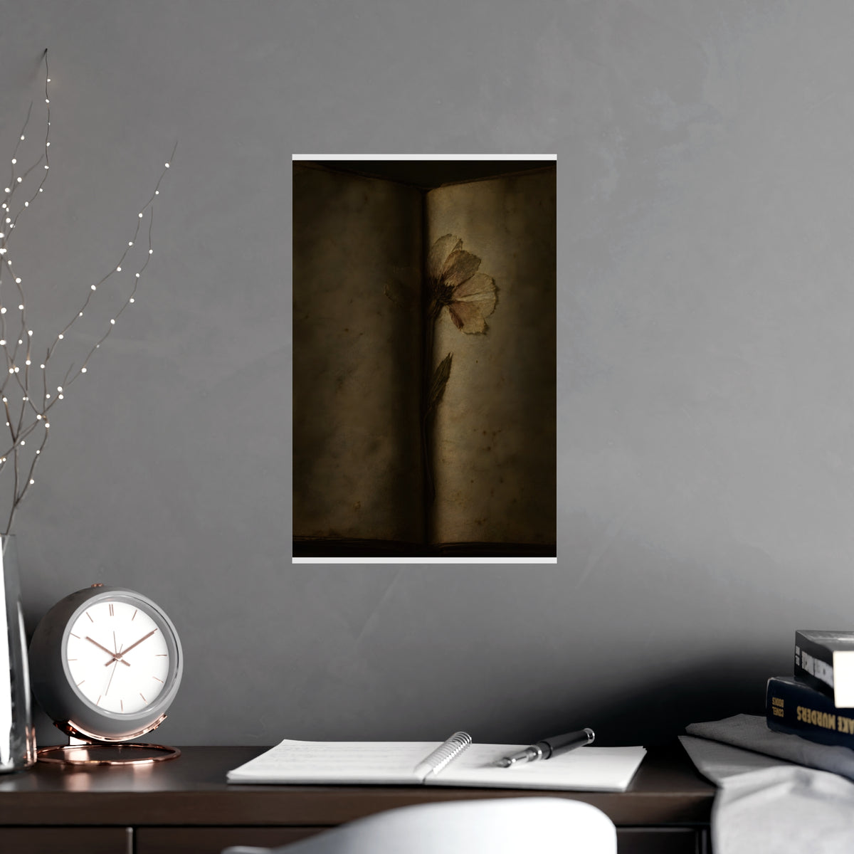 Pressed Flat — pressed flat, shown framed on a wall