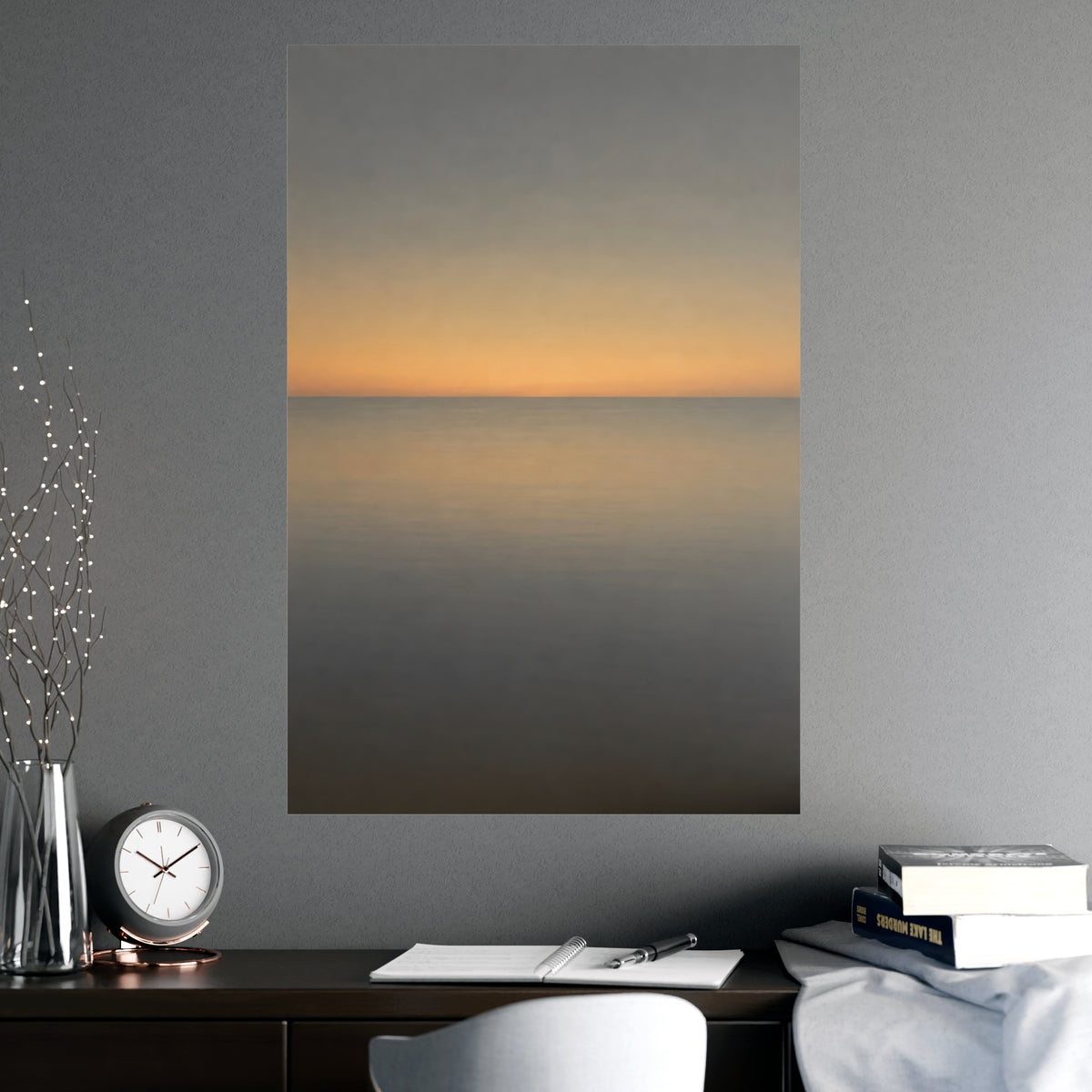 Sea at Dusk — sea at dusk, shown framed on a wall