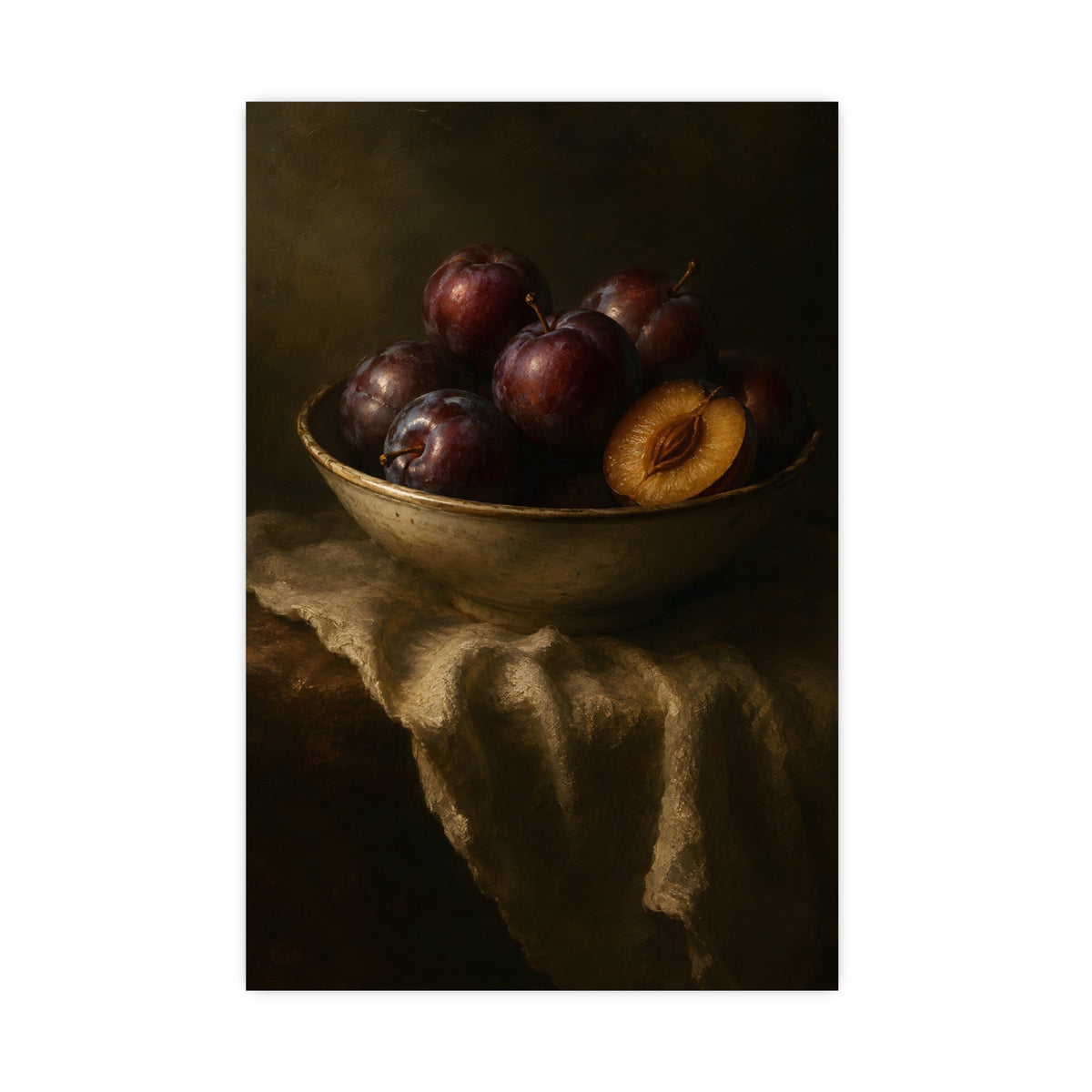 Bowl of Plums — bowl of plums, 16x24 in print