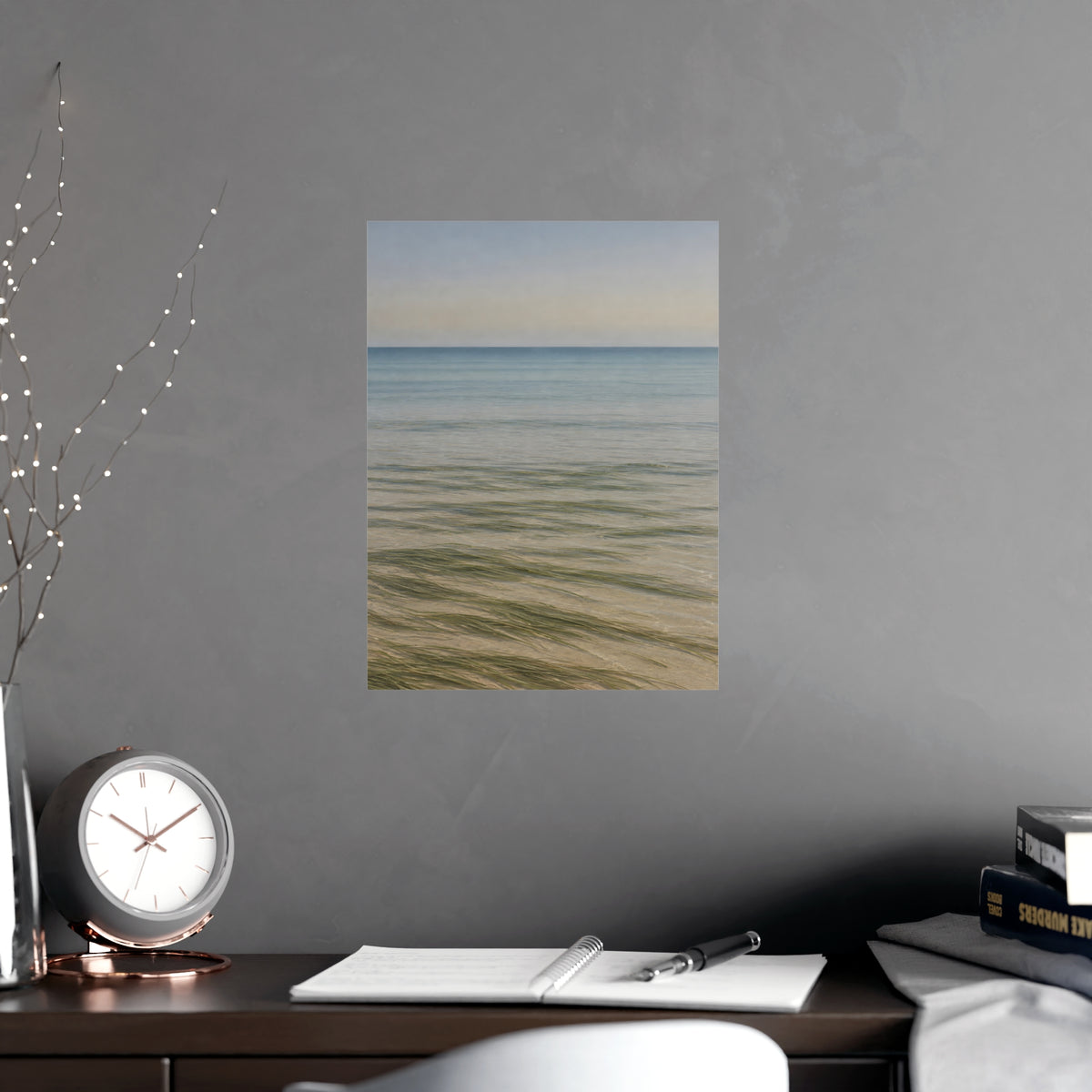 Combed by the Tide — combed by the tide, shown framed on a wall