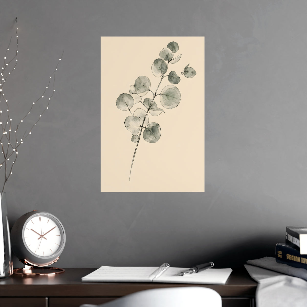 Eucalyptus — eucalyptus, shown framed on a wall