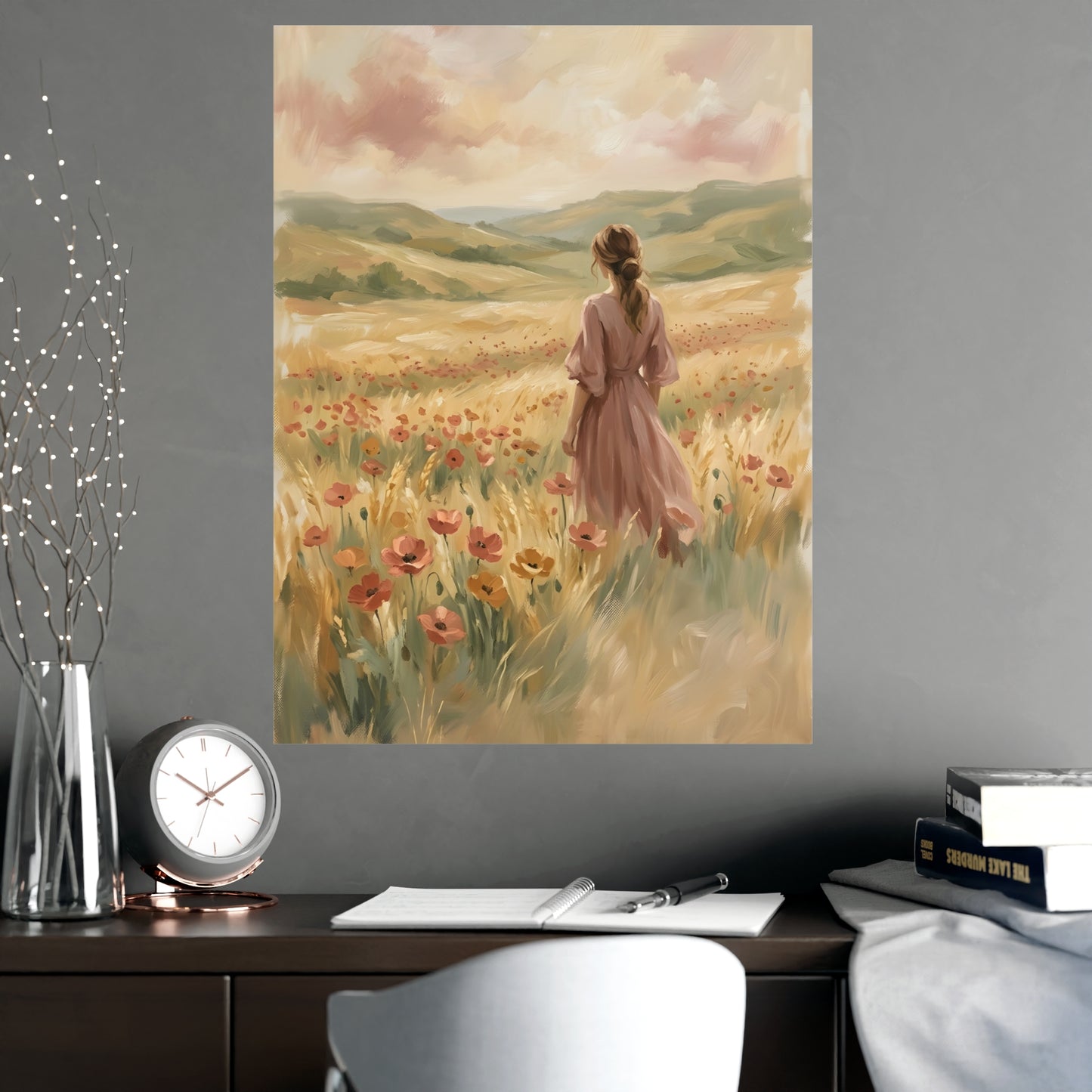 Looking to the Hills | Romantic Oil Painting Print | Wall Art