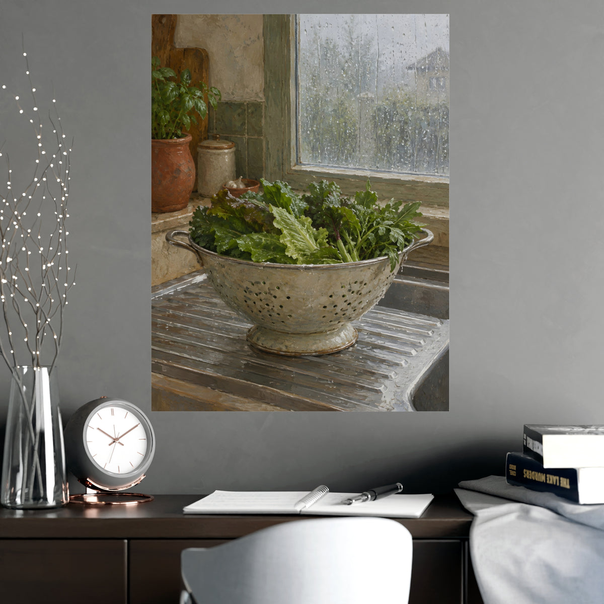 A Rainy Morning — a rainy morning, shown framed on a wall
