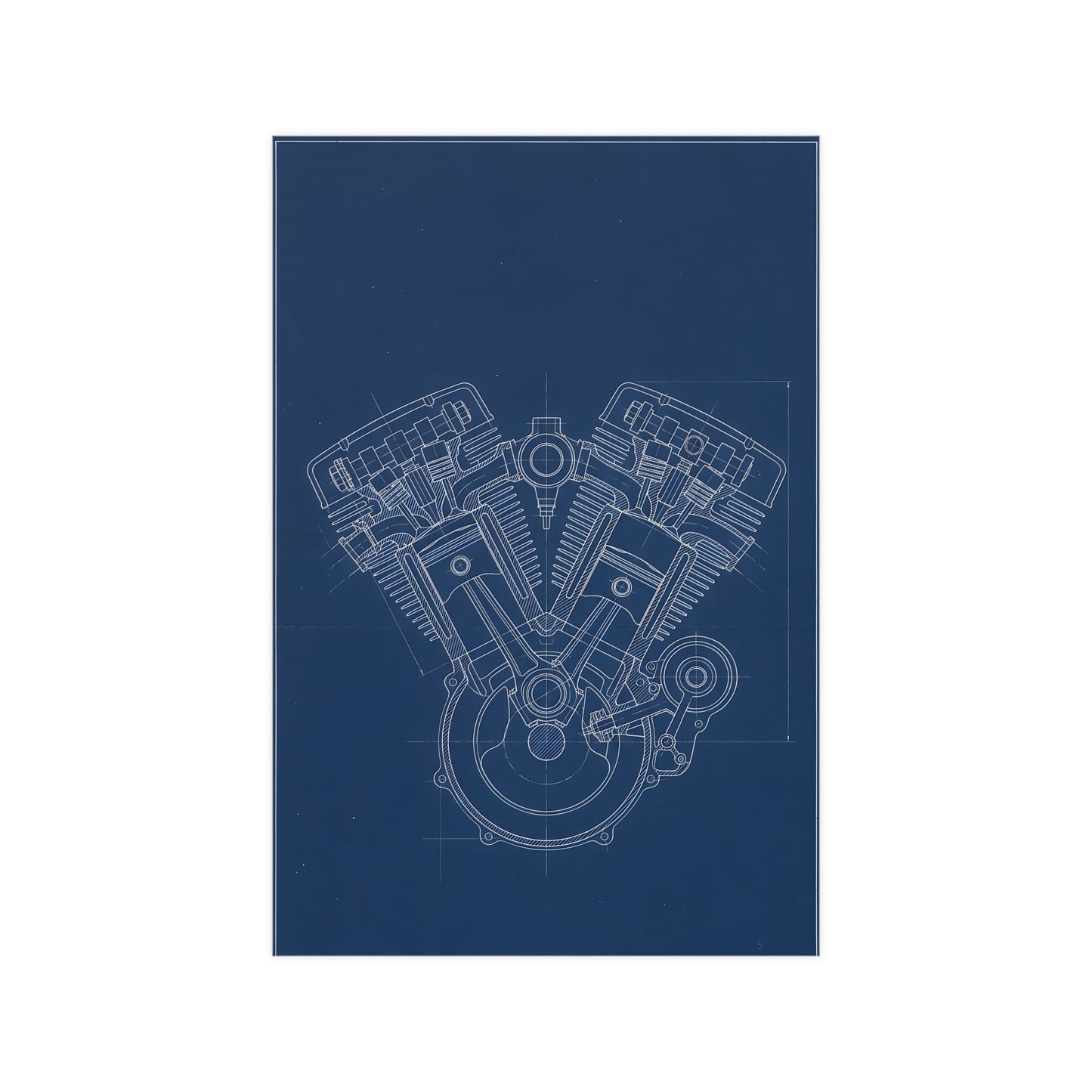 V-Twin Engine — v-twin engine, 12x16 in print