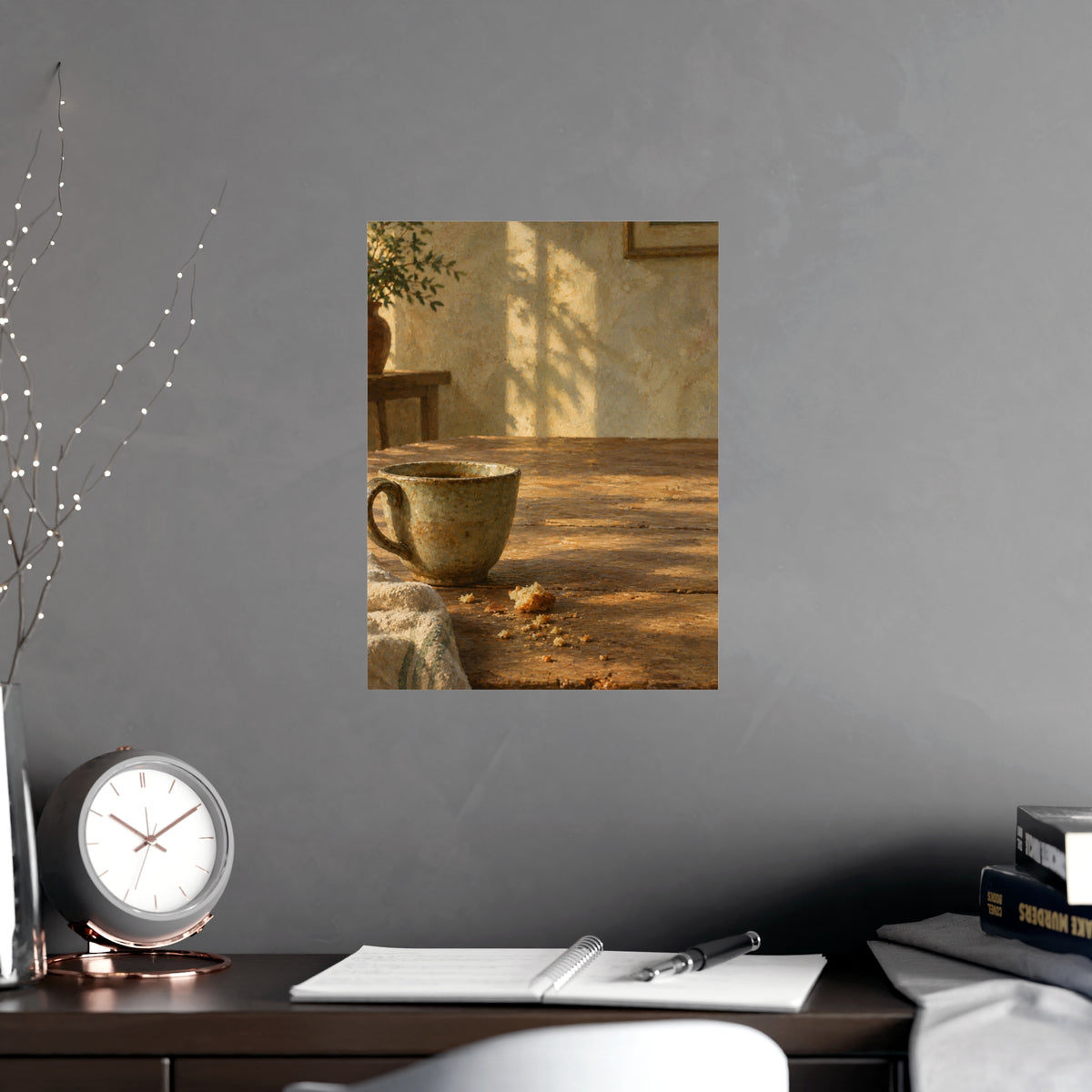 At Table Height — at table height, shown framed on a wall