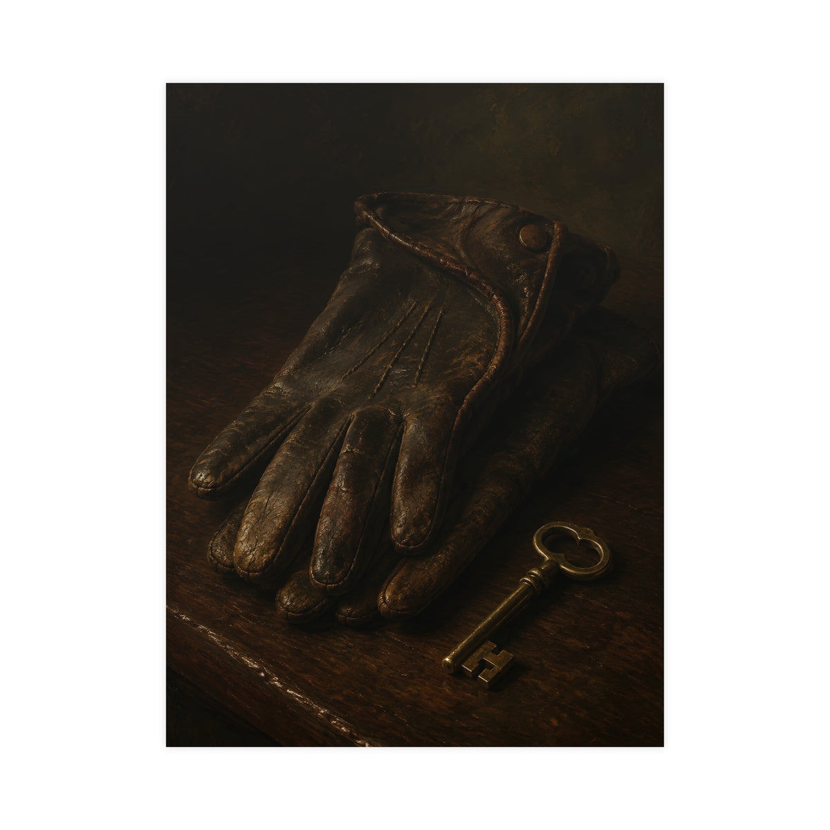 Gloves and a Brass Key — gloves and a brass key, 18x24 in print