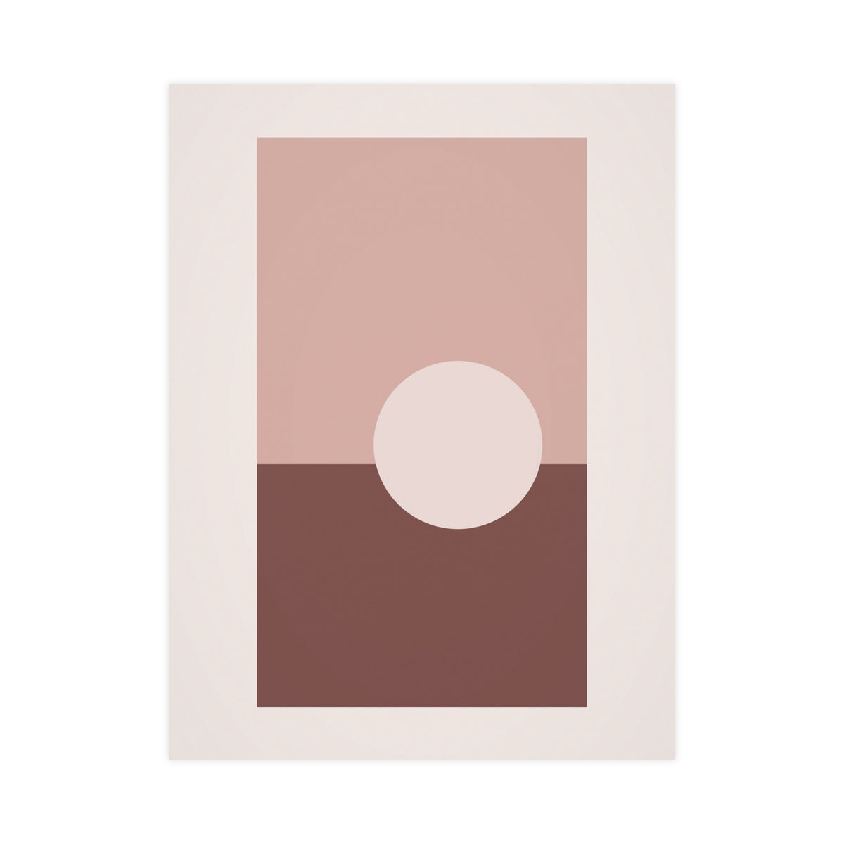 Dusty Rose Sun Landscape Wall Art — sun landscape in a dusty rose palette, 18x24 in print