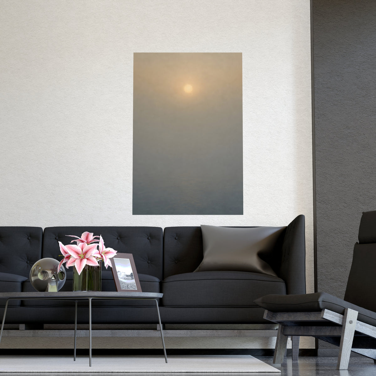 Sun Behind Fog — sun behind fog, shown framed on a wall
