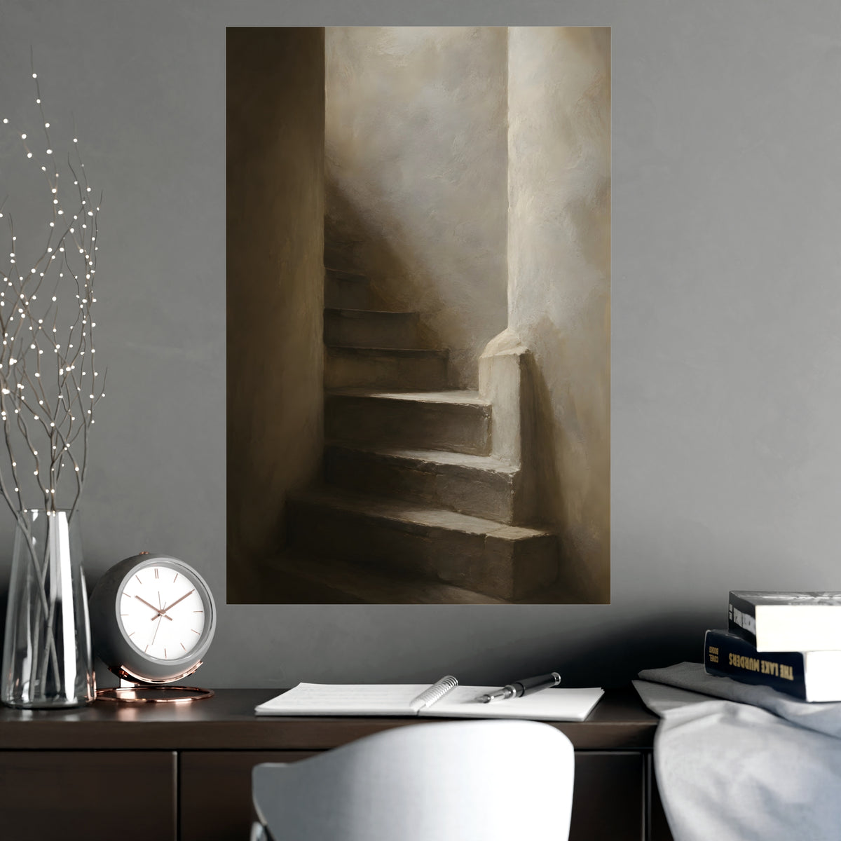 Stone Stair — stone stair, shown framed on a wall