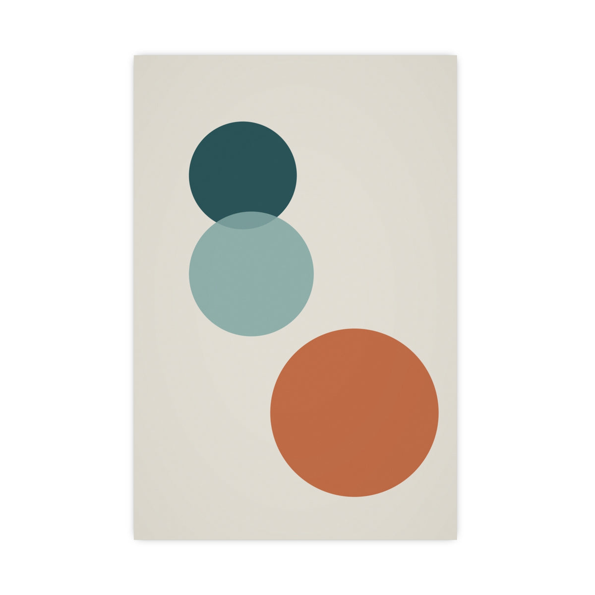 Deep Teal Circles Modern Wall Art — circles in a deep teal palette, 16x24 in print