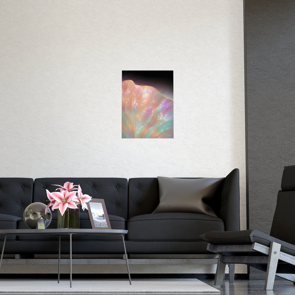 One Lotus Leaf — one lotus leaf, shown framed on a wall