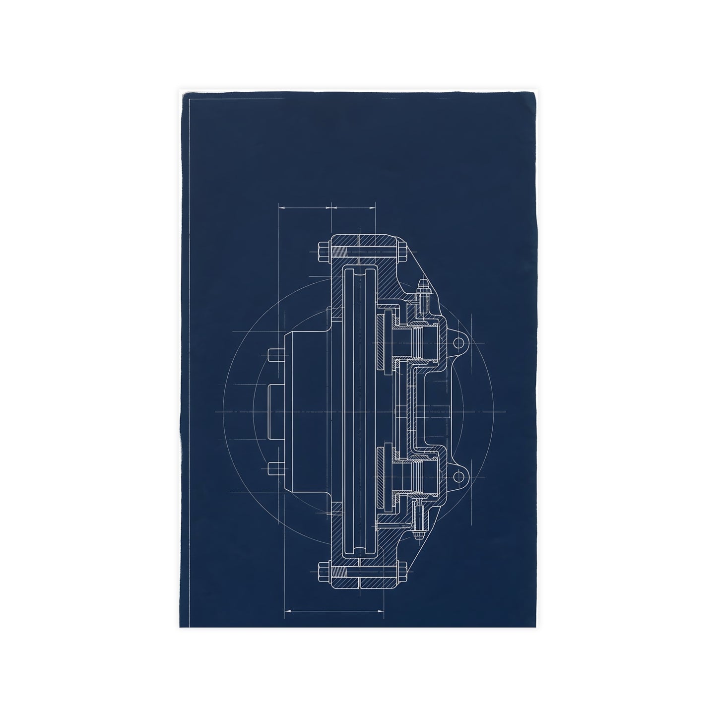 Disc Brake, in Section on a plain wall, shown at a larger size, 12x16 in print