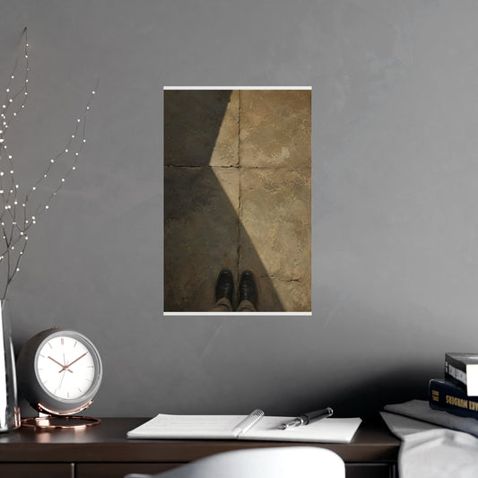 Stone Floor, from Above — stone floor, from above, shown framed on a wall