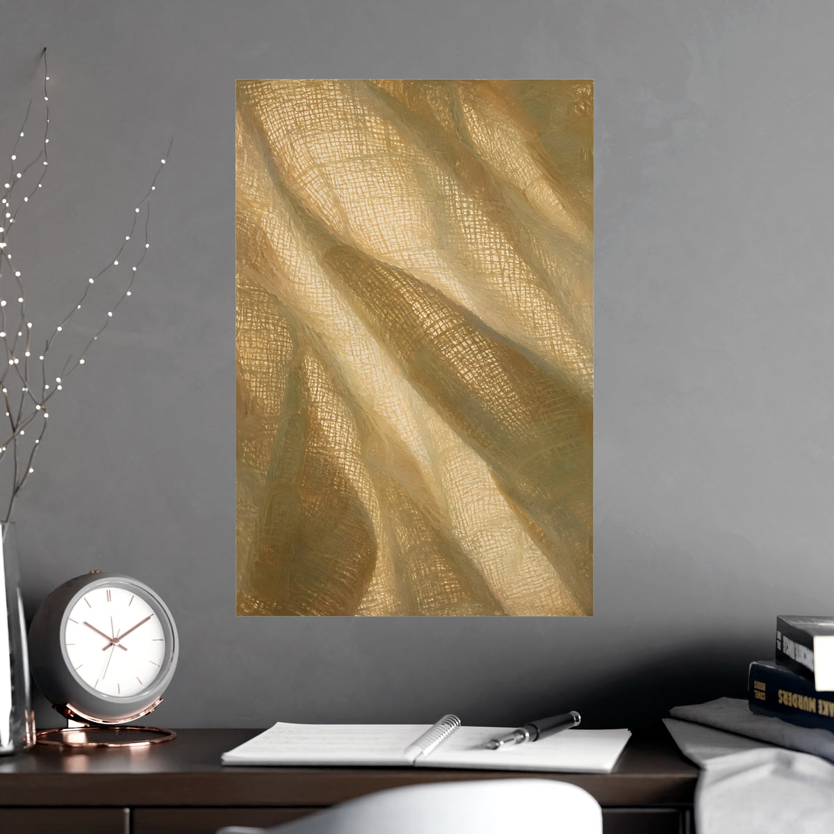 Gauze, Backlit — gauze, backlit, shown framed on a wall