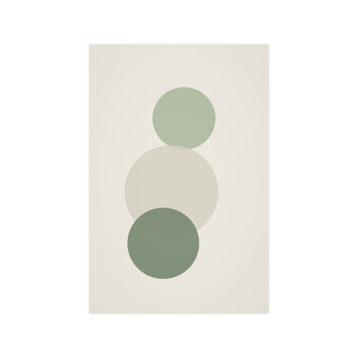 Sage Neutral Circles Boho Wall Art — circles in a sage neutral palette, 12x18 in print