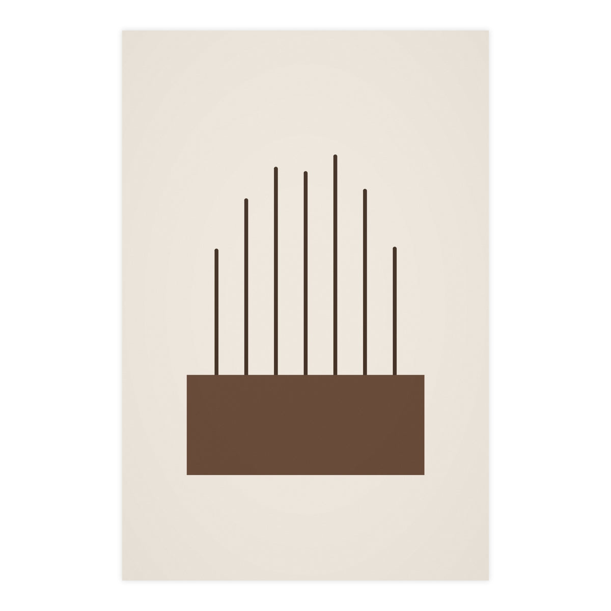 Sand Clay Lines Wall Art — lines in a sand clay palette, 24x36 in print