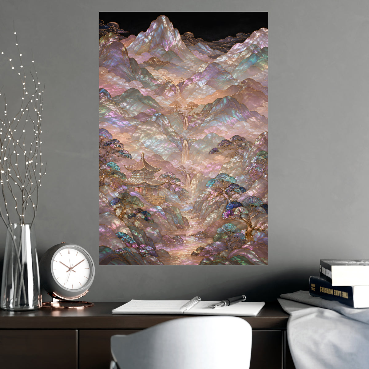 Valley in Bloom — valley in bloom, shown framed on a wall