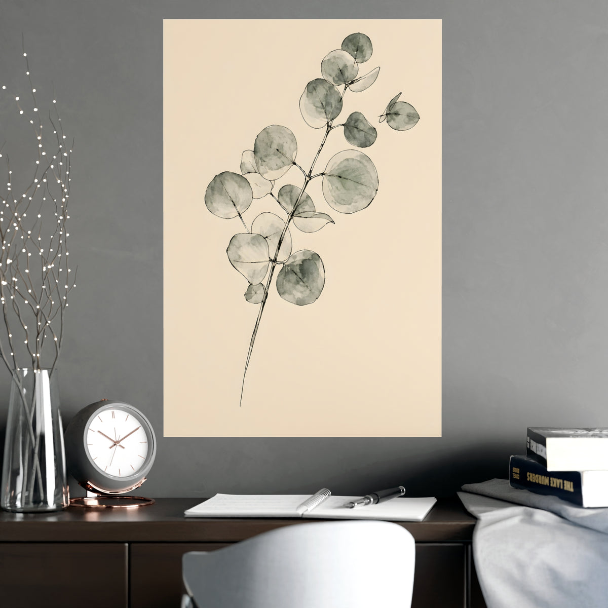 Eucalyptus — eucalyptus, shown framed on a wall