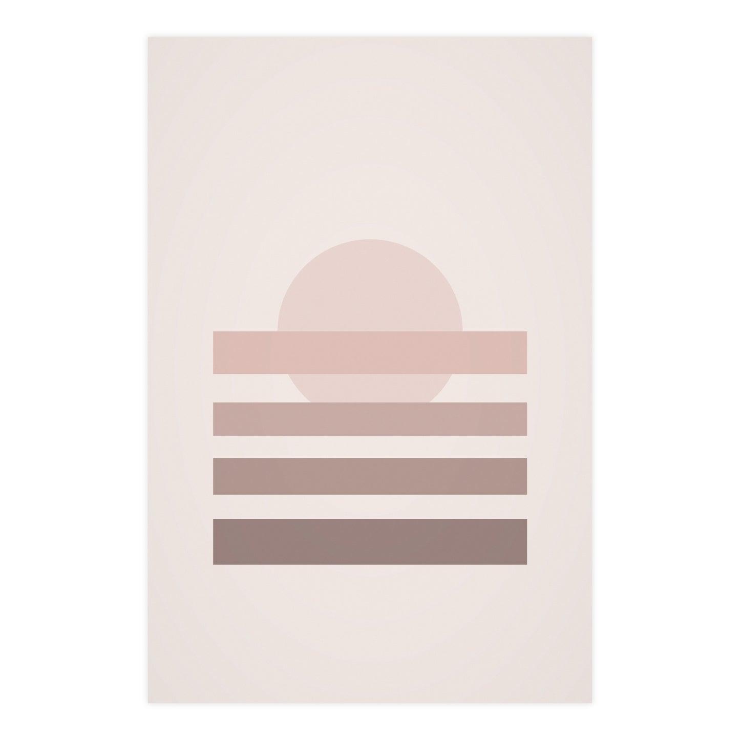 Dusty Rose Sunset Landscape Wall Art | Living Room Print