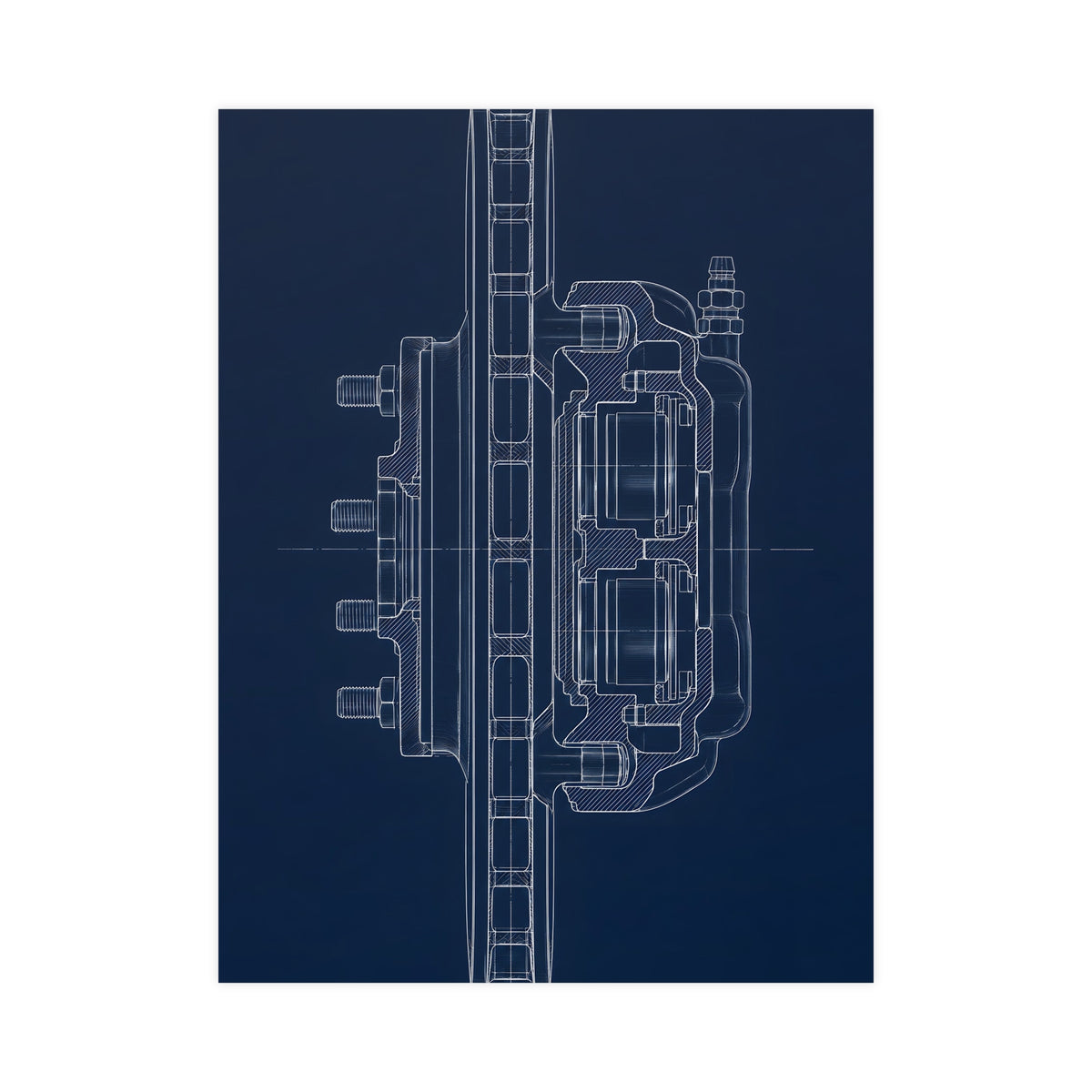 Disc Brake, in Section — disc brake, in section, 18x24 in print