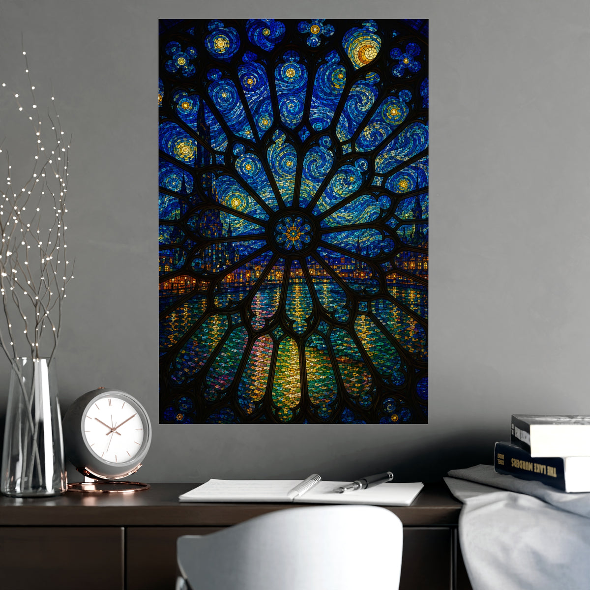 Rose Window — rose window, shown framed on a wall