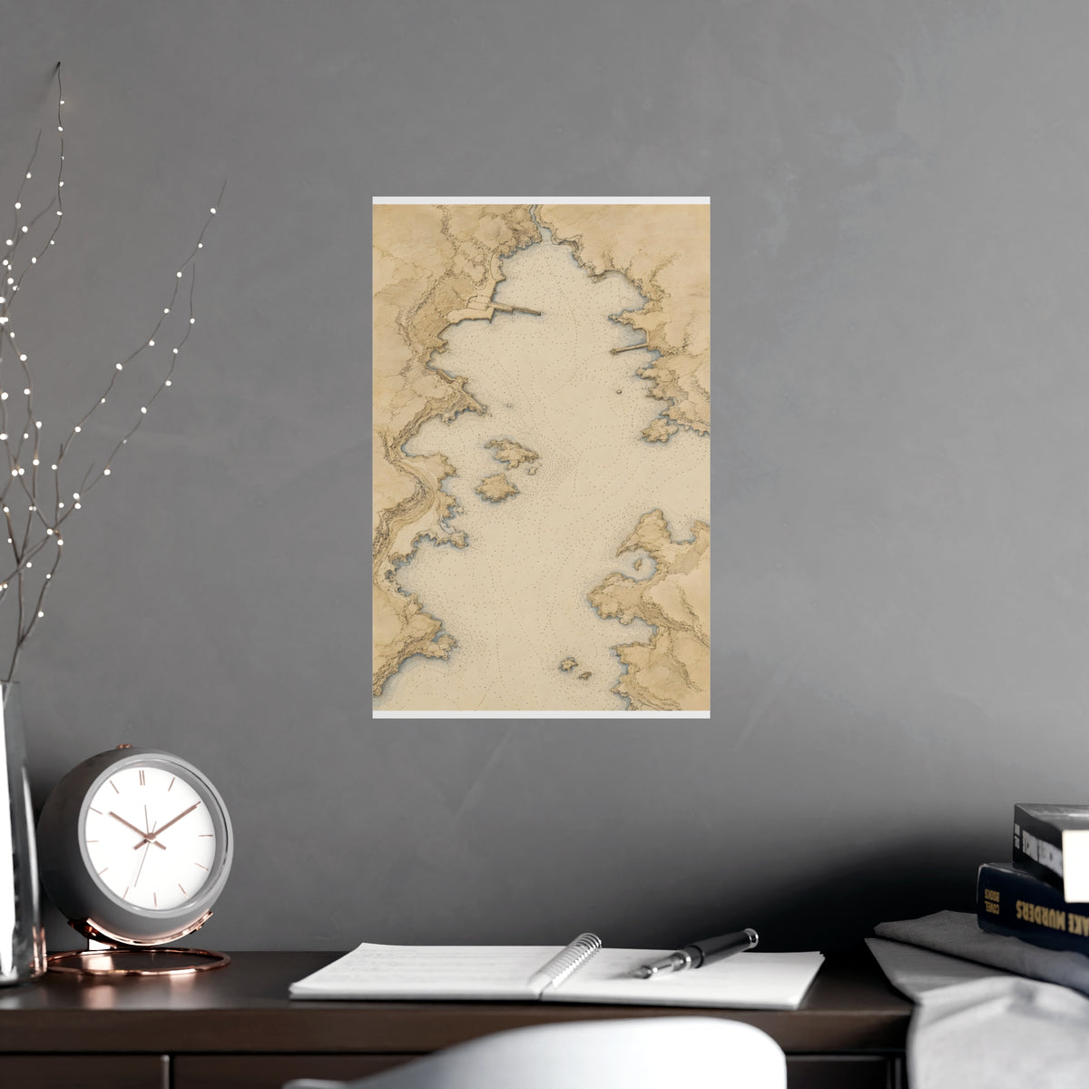 Harbour Soundings — harbour soundings, shown framed on a wall