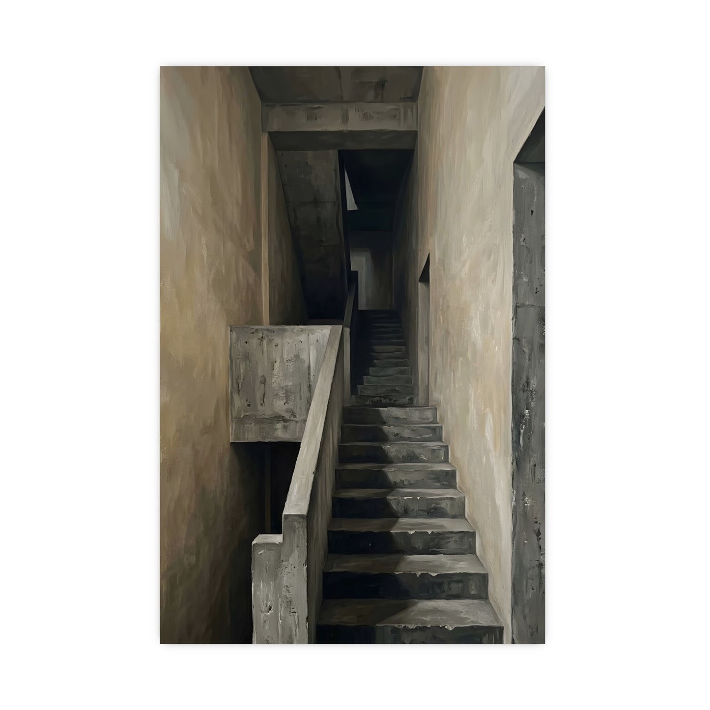 Concrete Stairwell — concrete stairwell, 18x24 in print