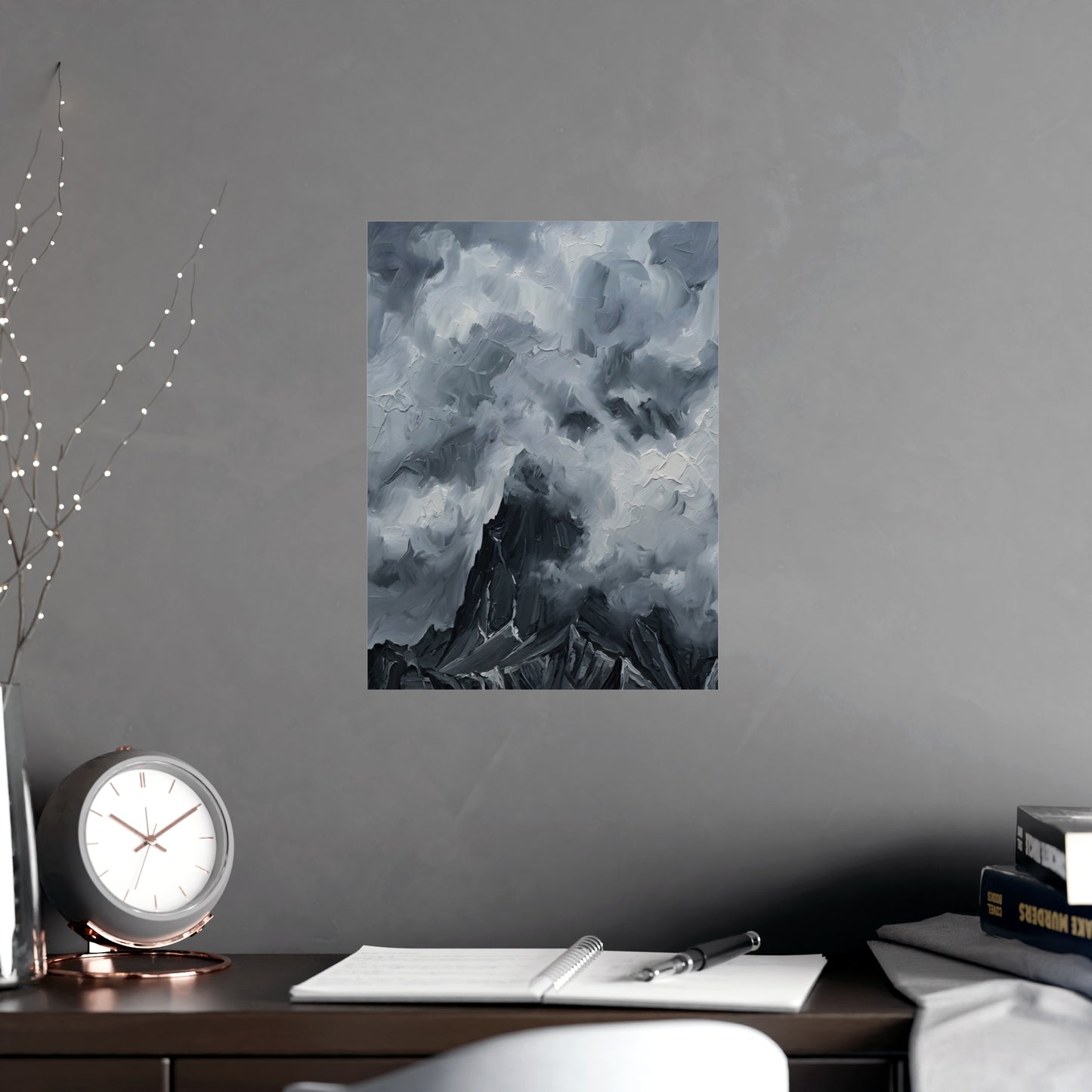 Gipfel in Wolken | Landschaftsdruck | Berg Kunstdruck