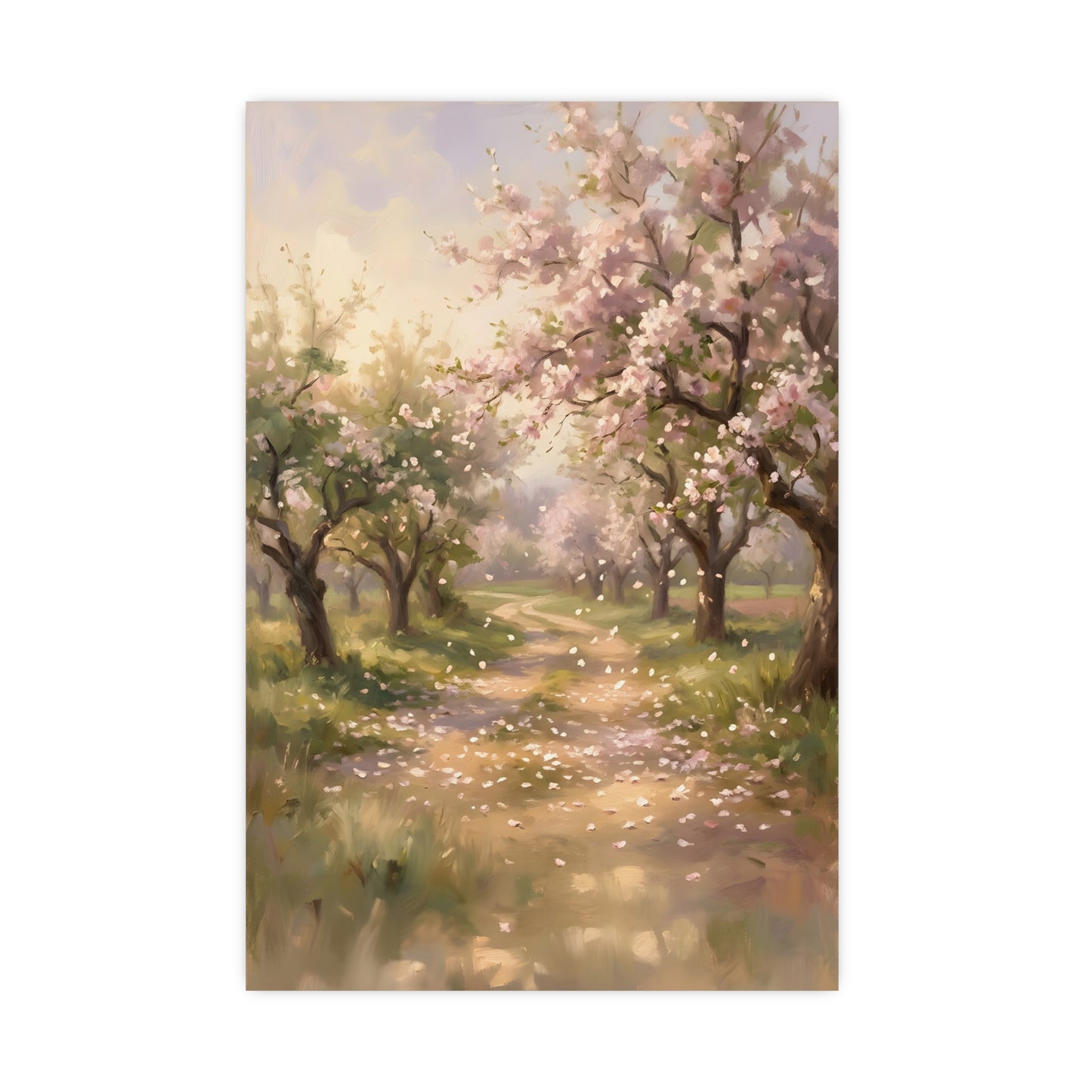 Orchard Path in Spring | Romantic Oil Painting Print | Wall Art