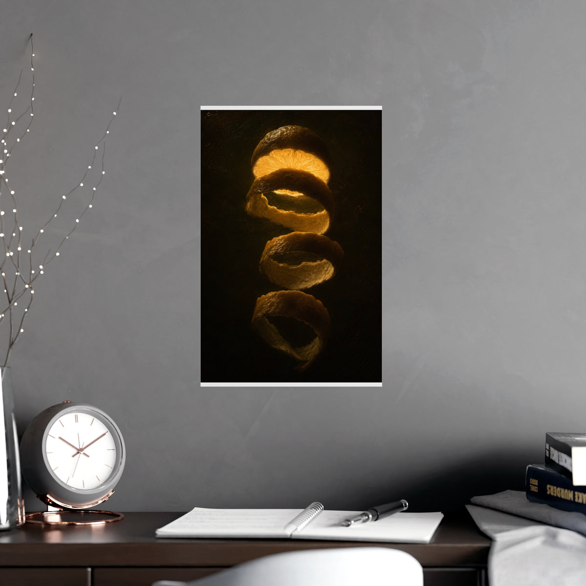 Lemon, Backlit — lemon, backlit, shown framed on a wall
