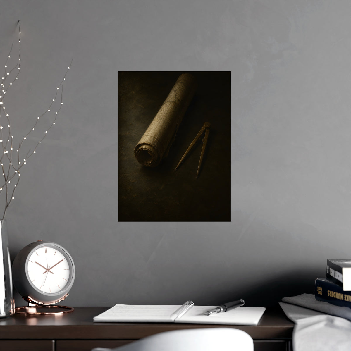 Chart and Dividers — chart and dividers, shown framed on a wall